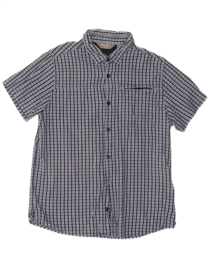 Camicia a maniche corte da uomo Mountain Warehouse a quadri blu grandi