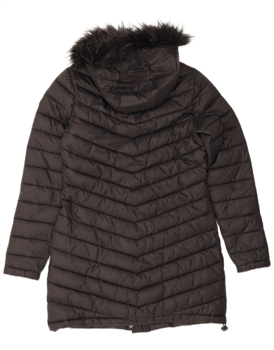 Cappotto imbottito con cappuccio da donna Superdry UK 14 nylon nero medio