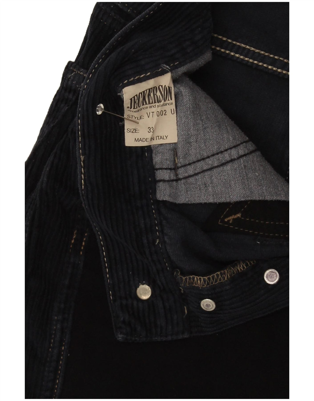 Pantaloncini di velluto a coste da uomo Jeckerson W33 cotone blu navy medio