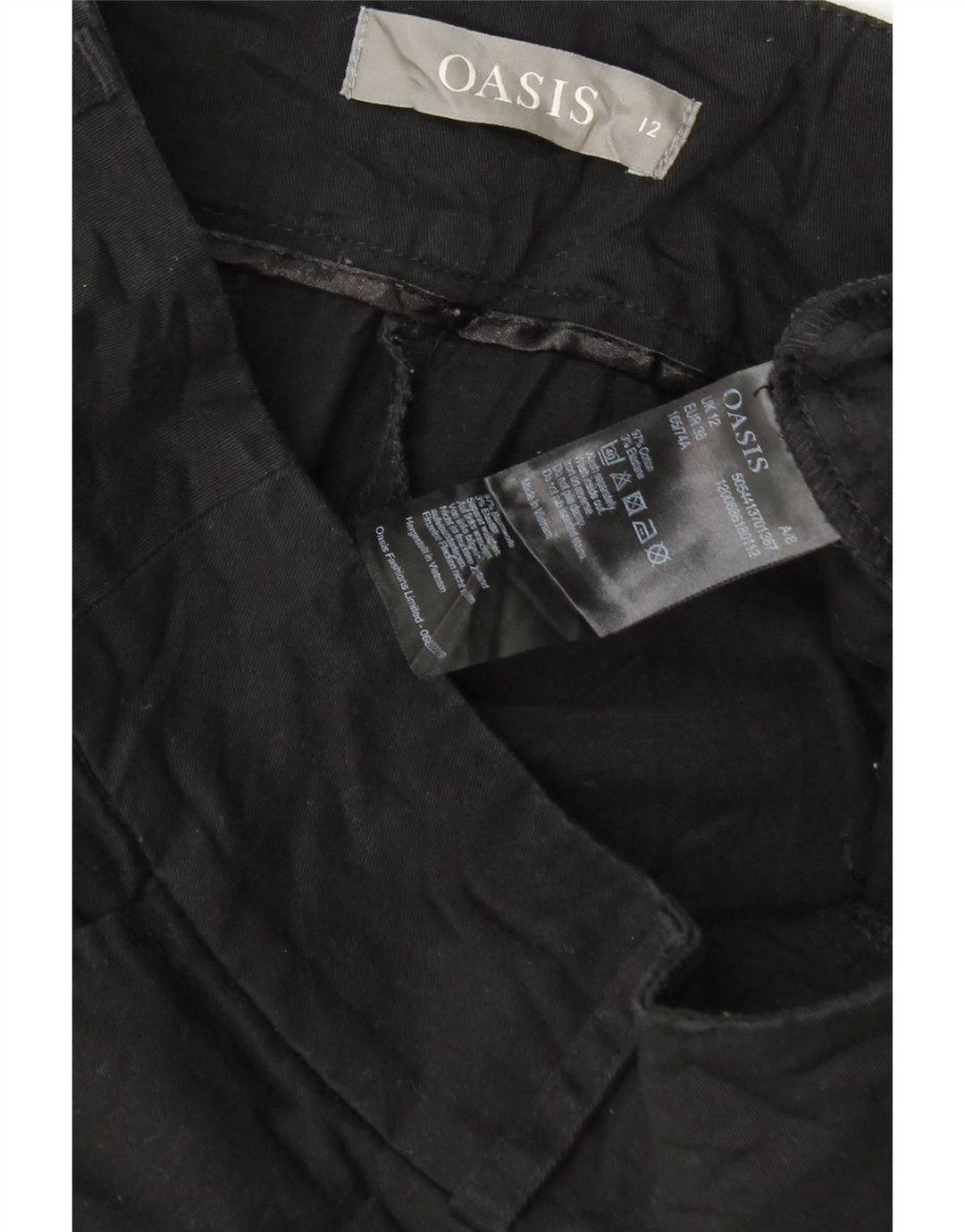 Pantaloncini chino da donna Oasis UK 12 medi W32 cotone nero