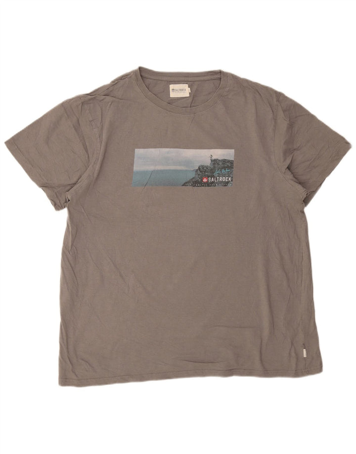 T-shirt grafica da uomo Saltrock Top 2XL cotone grigio