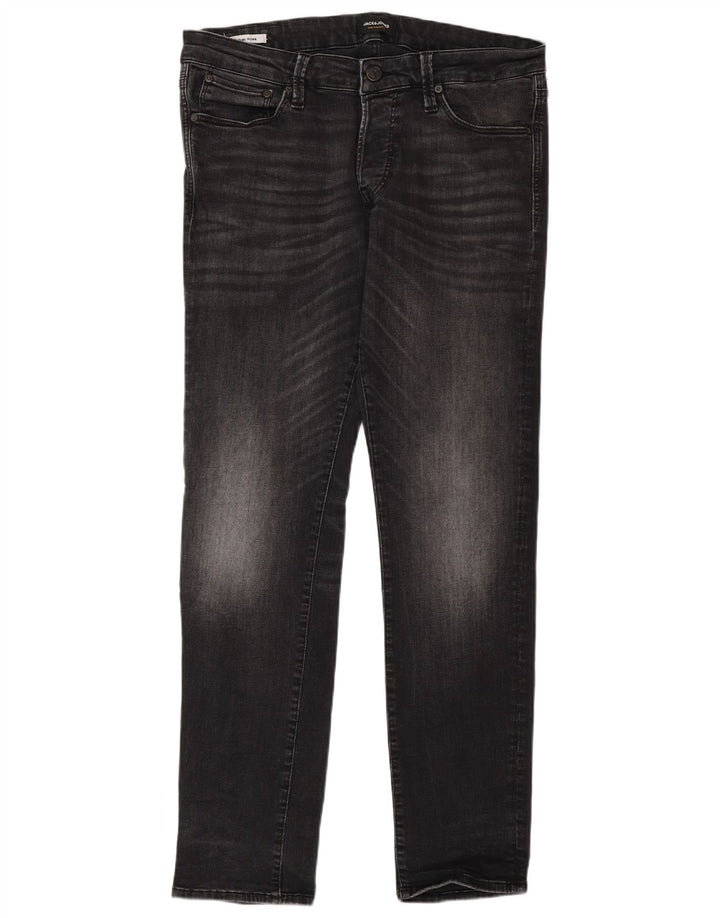 Jack & Jones Uomo GLENN Slim Jeans W34 L32 Cotone Grigio