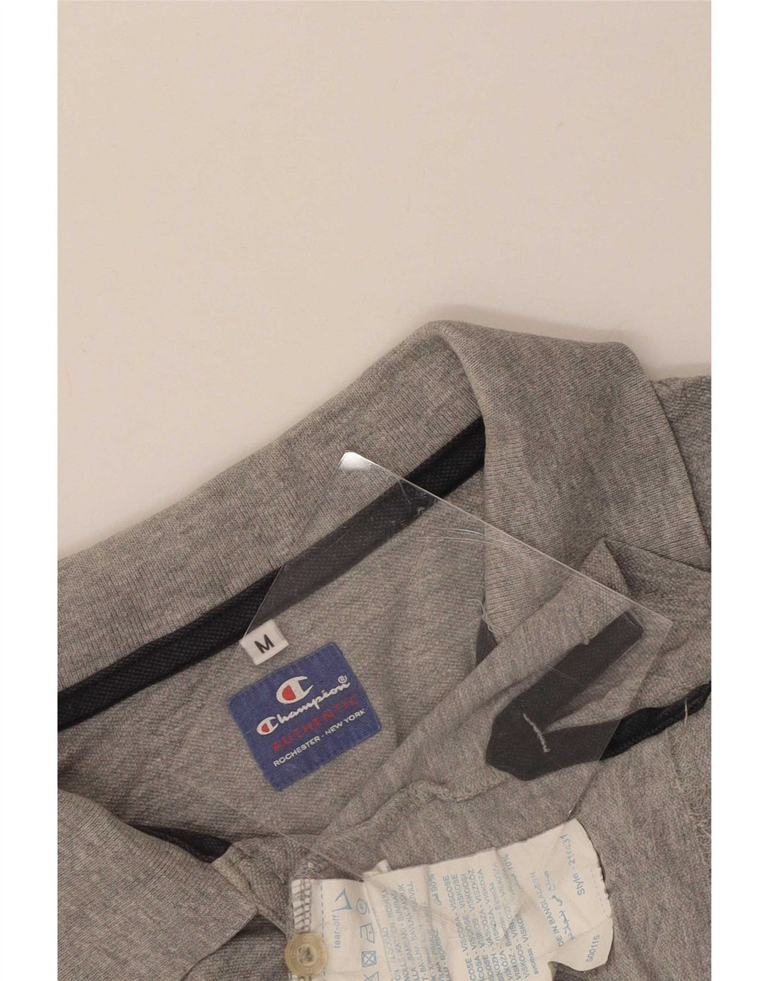 Polo da uomo Champion in cotone grigio medio