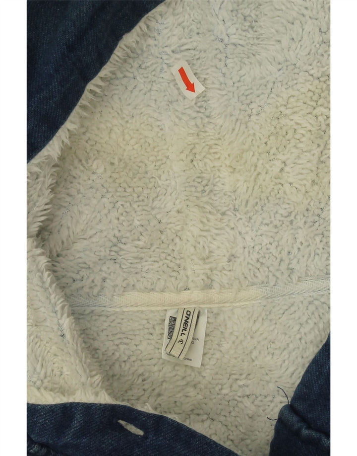 O'Neill Giacca da donna in denim sherpa pullover UK 16 grande cotone blu