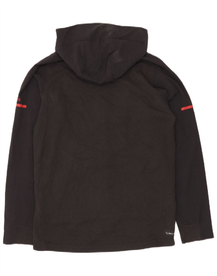 Maglione con cappuccio e zip da uomo ADIDAS poliestere nero medio