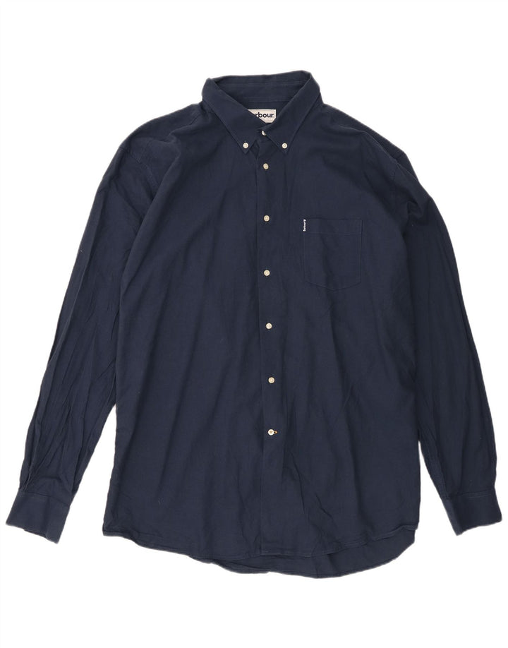 Camicia da uomo Barbour 3XL cotone blu navy