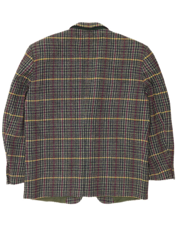 Giacca blazer da uomo a 2 bottoni Cerruti 1881 UK 42 XL lana a quadri multicolore