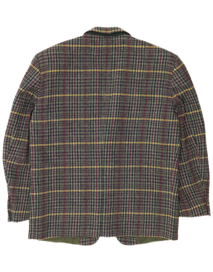 Giacca blazer da uomo a 2 bottoni Cerruti 1881 UK 42 XL lana a quadri multicolore