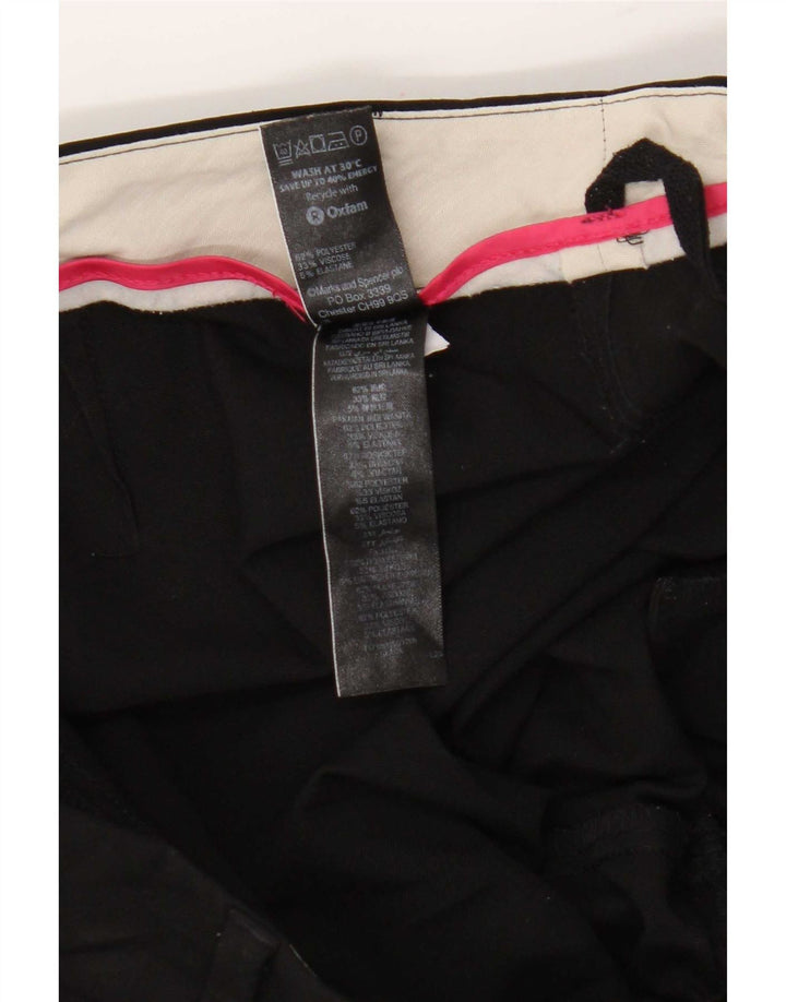 Pantaloni chino bootcut da donna Marks & Spencer UK 14 Large W36 L27 Neri