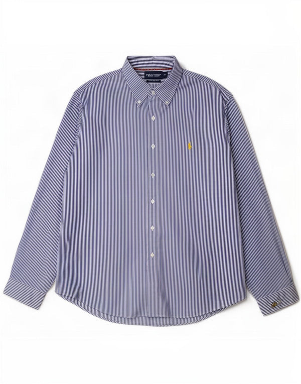 Polo Ralph Lauren Camicia da golf personalizzata da uomo 2XL Cotone gessato blu
