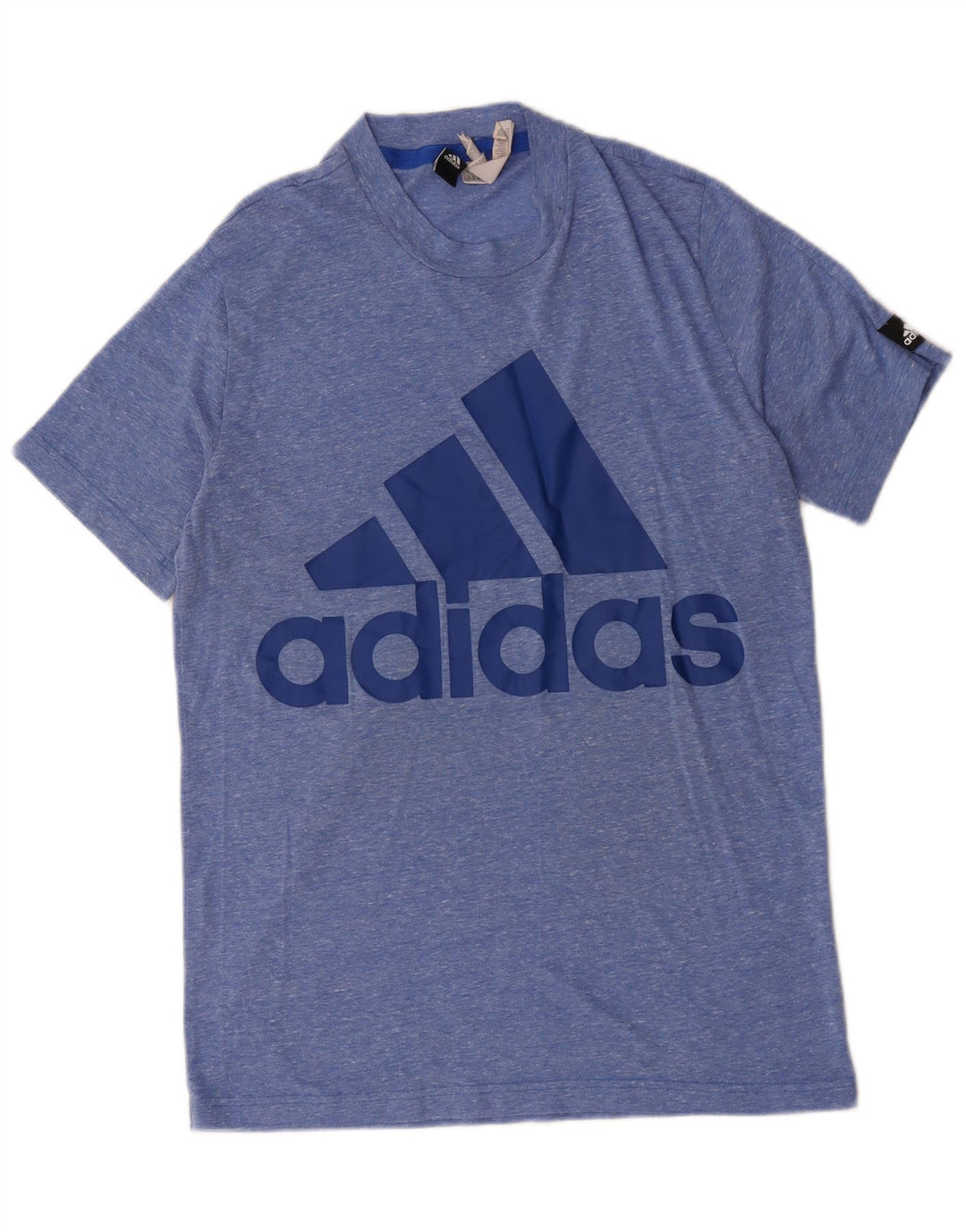 T-shirt grafica da uomo Adidas Top in poliestere chiazzato blu medio