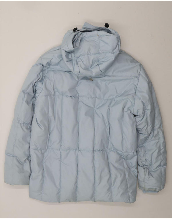 ELHO Womens Loose Fit Hooded Padded Coat UK 14 Medium Blue Polyester