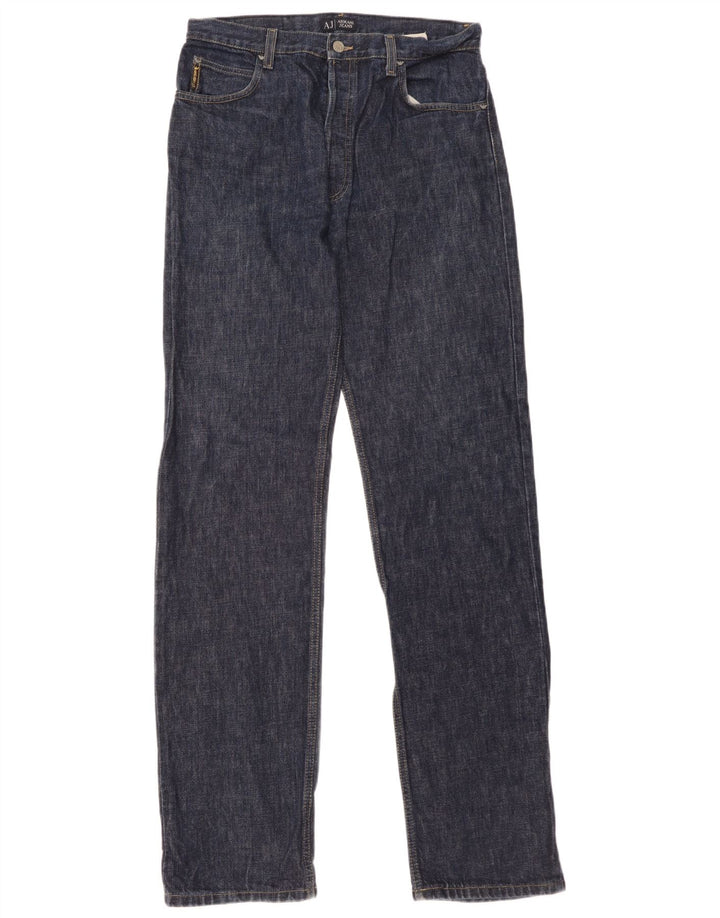 Jeans dritti da uomo Armani W33 L36 blu navy screziato