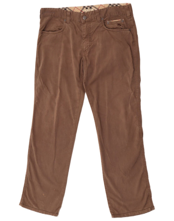 Pantaloni casual dritti da uomo Burberry IT 50 medio W34 L30 cotone grigio