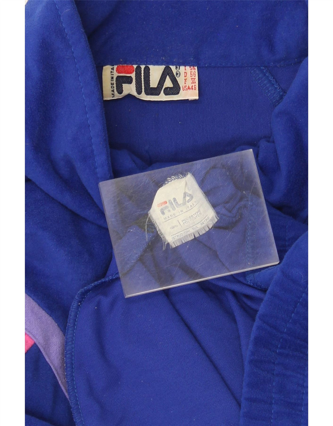 Giacca da tuta da uomo Fila IT 56 XL Blu Poliestere Colourblock