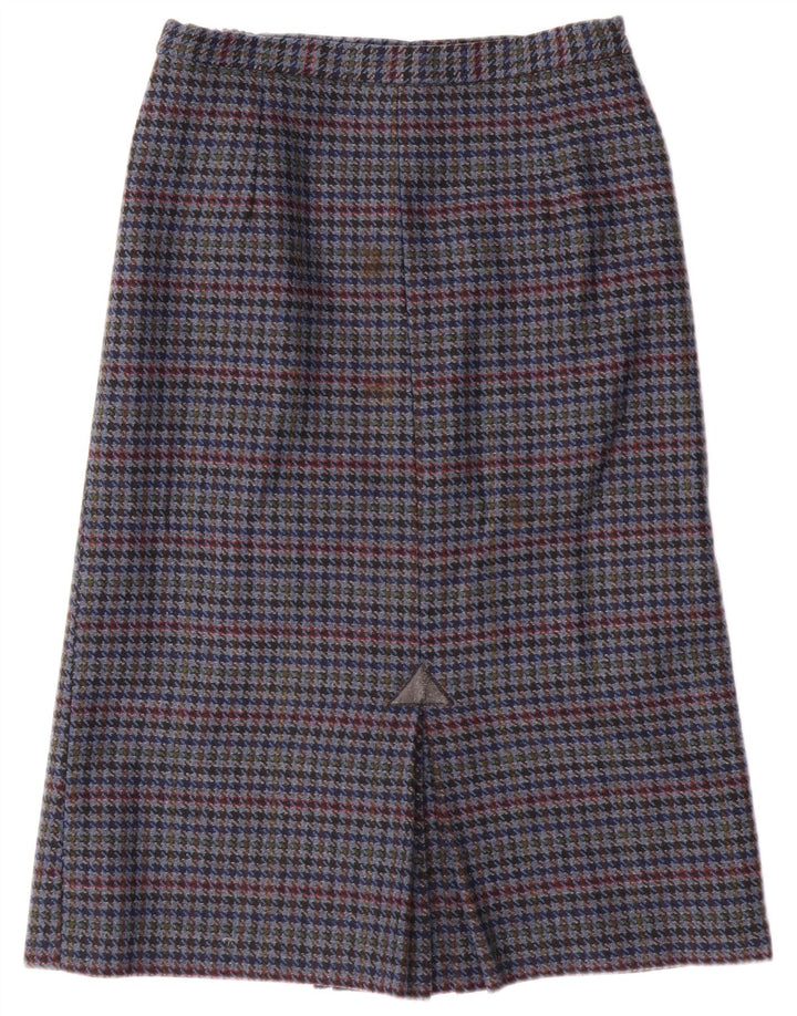 Gonna a tubino vintage da donna UK 14 media W28 pied de poule blu