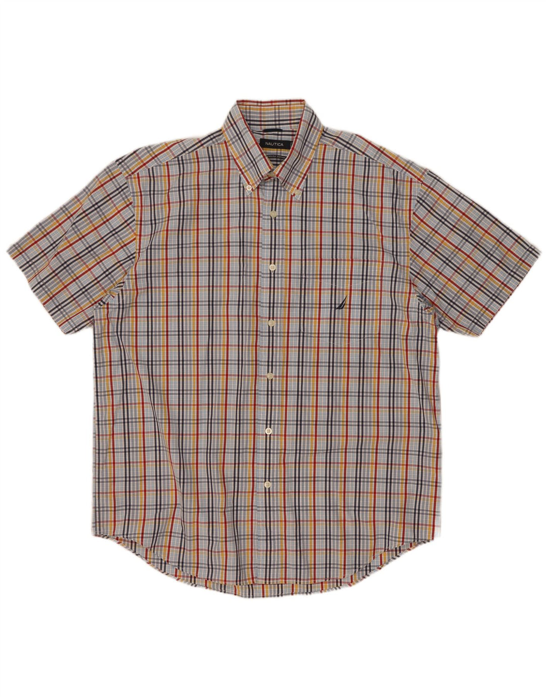 Camicia a maniche corte da uomo Nautica in cotone a quadri multicolore grande