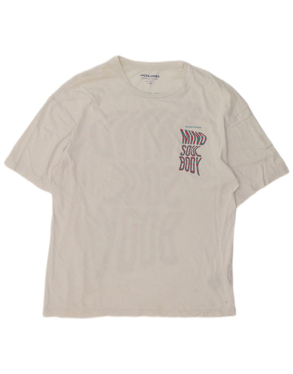 T-shirt grafica da uomo Jack & Jones Top in cotone bianco medio
