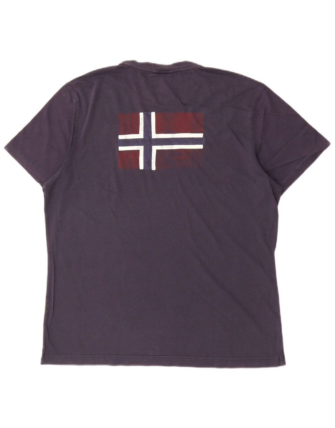 T-shirt grafica geografica da uomo Napapijri Top medio blu navy