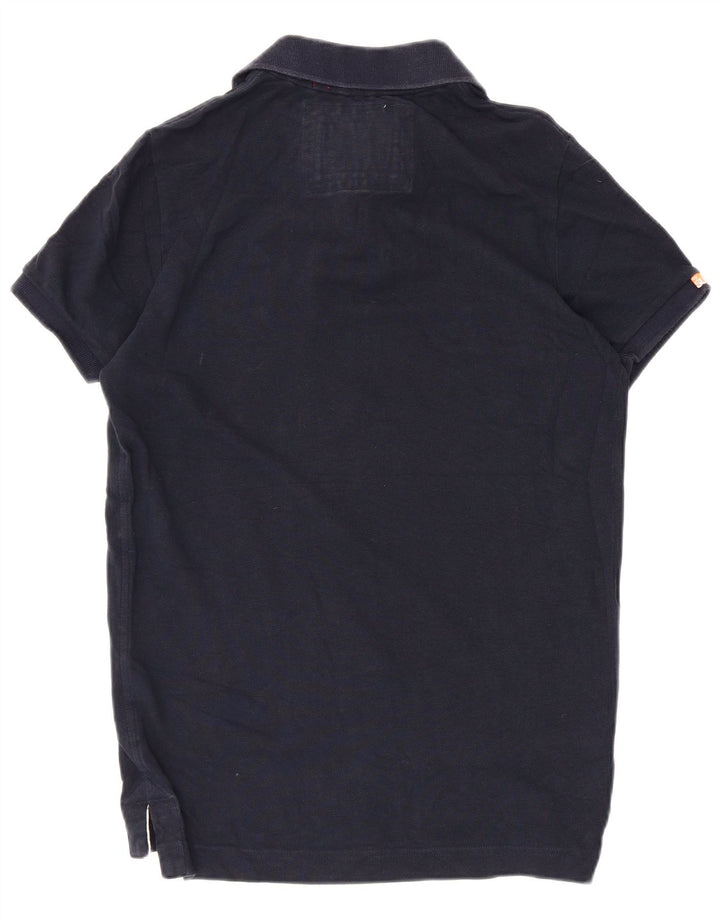 Polo da uomo Superdry in cotone blu navy medio