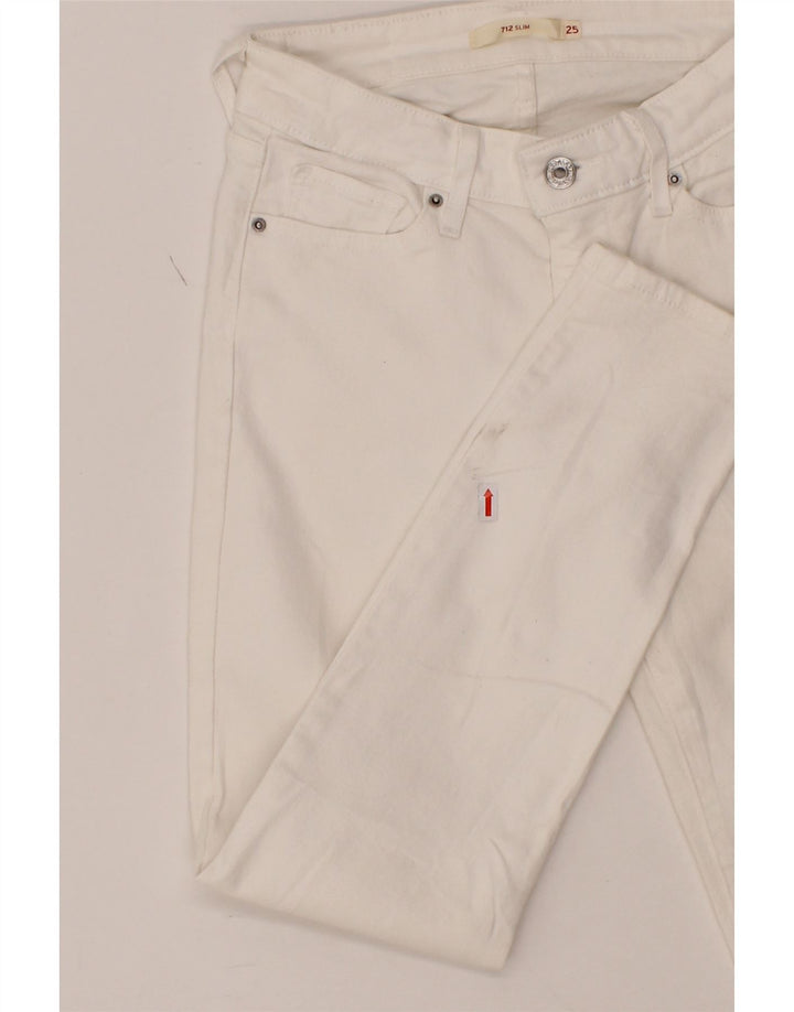 LEVI'S Womens 712 Slim Jeans W25 L26  White Cotton Vintage Levi's and Second-Hand Levi's from Messina Hembry 