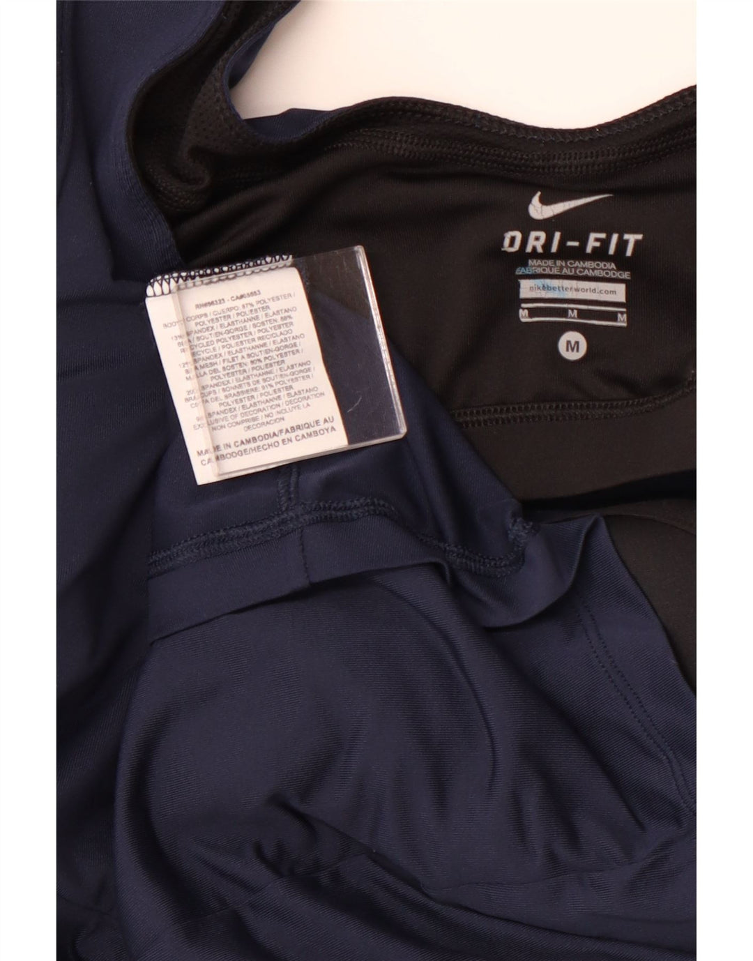 NIKE Costume da bagno Dri Fit da donna UK 12 Poliestere color block medio blu navy