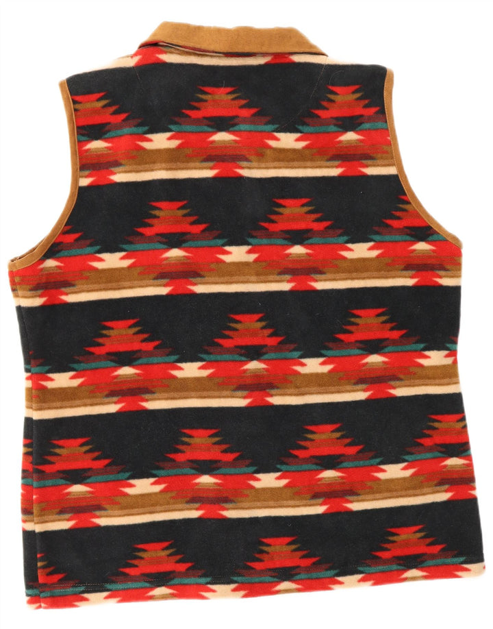 DASH Womens Oversized Fleece Gilet UK 14 Large Multicoloured Geometric