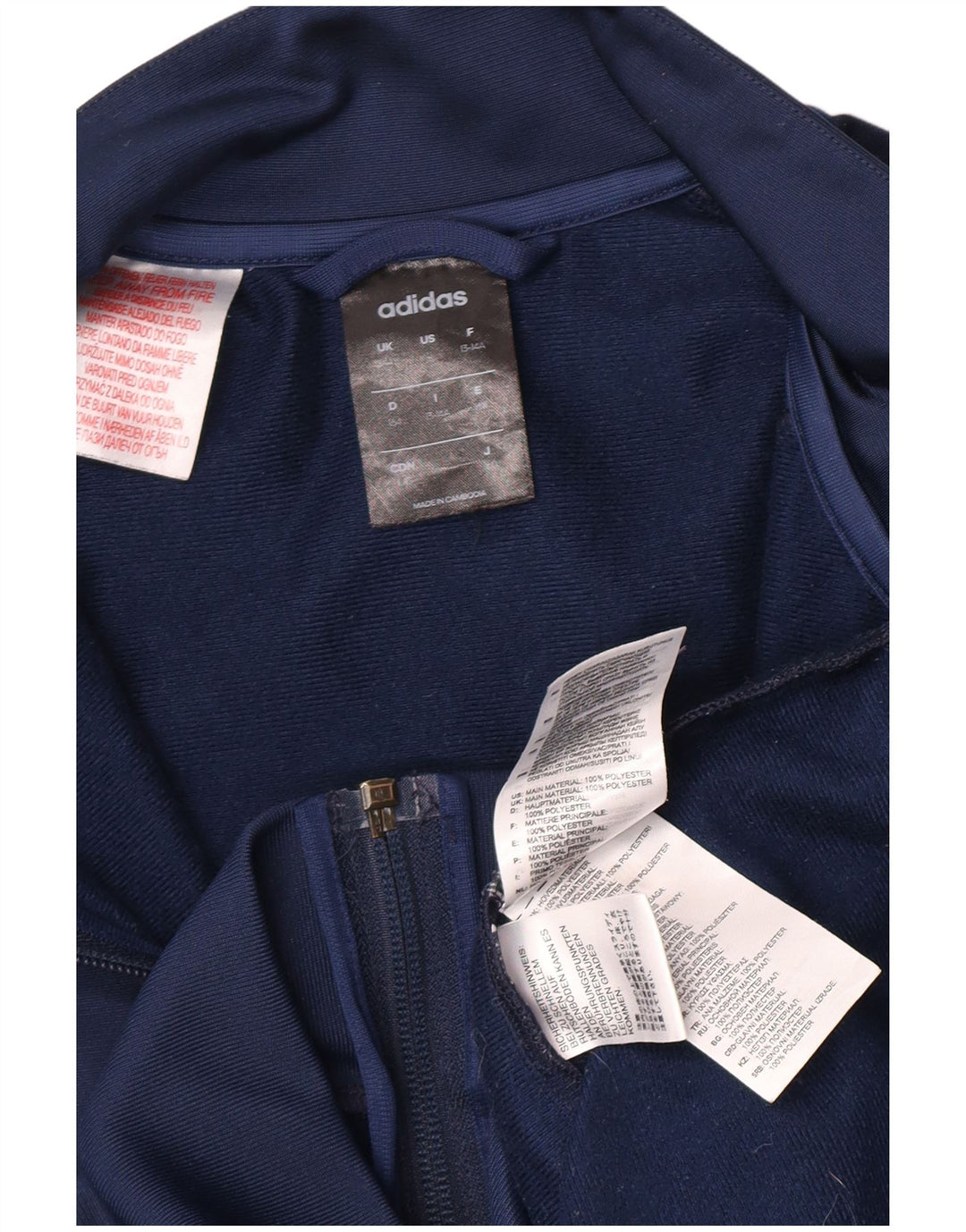 Giacca superiore della tuta Adidas Climalite da ragazzo 13-14 anni in poliestere blu navy