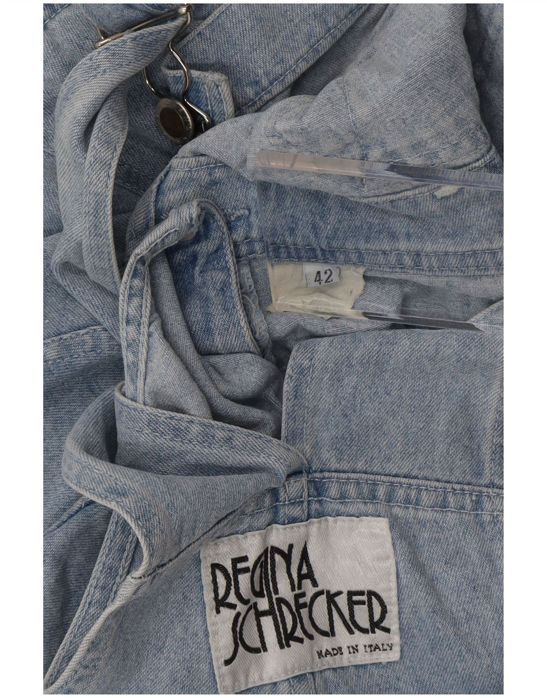 Pantaloncini di jeans salopette da donna Regina Schrecker IT 42 medio W32 blu