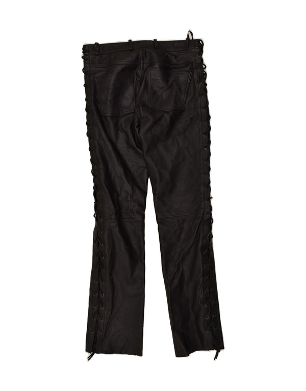 Pantaloni casual in pelle da donna HIGHWAY 1 W34 L35 Pelle nera