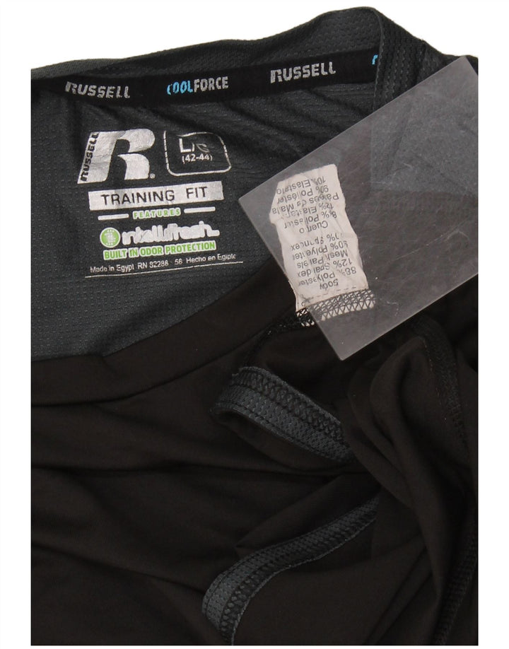 T-shirt da allenamento da uomo Russell Athletic Top UK 42/44 grande poliestere nero