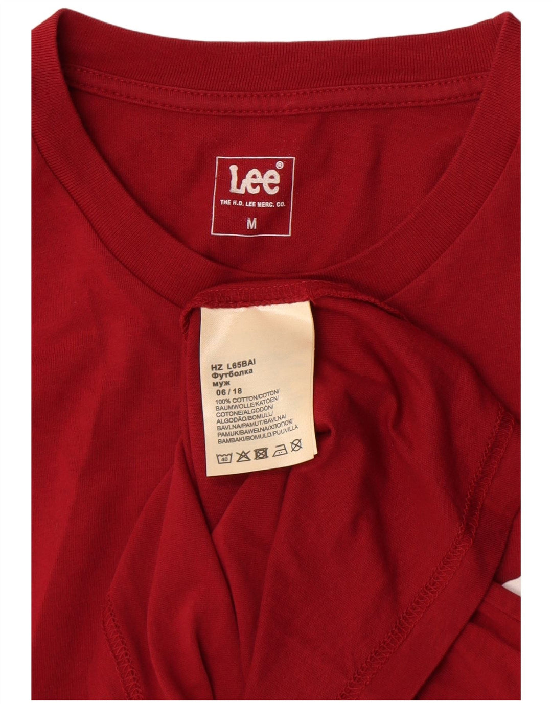 Lee Top grafico da uomo a maniche lunghe in cotone bordeaux medio