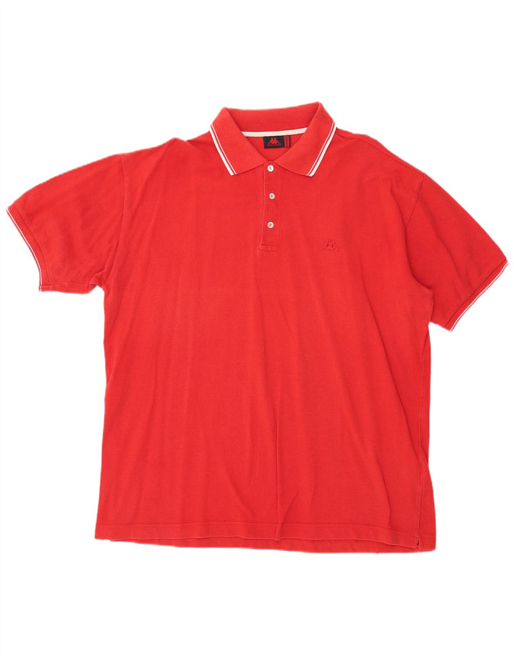 Polo da uomo KAPPA 2XL rossa in cotone