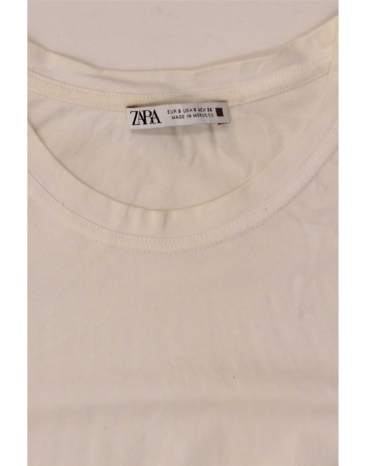 T-shirt oversize da donna Zara UK 10 piccola bianca