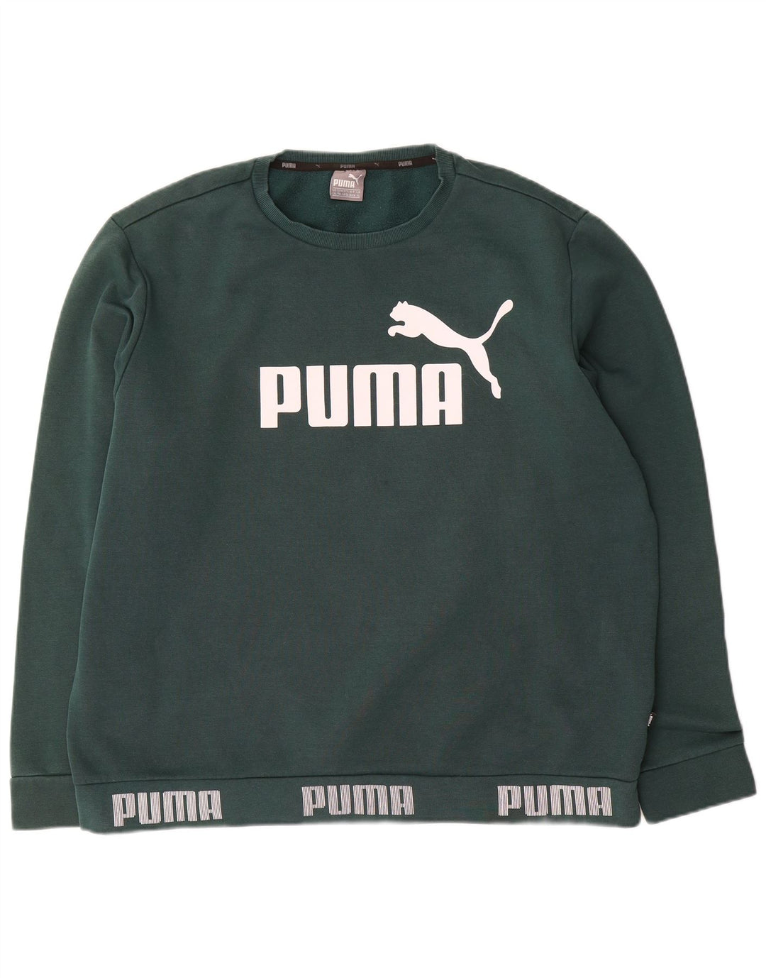 Felpa grafica da uomo Puma Jumper XL verde cotone