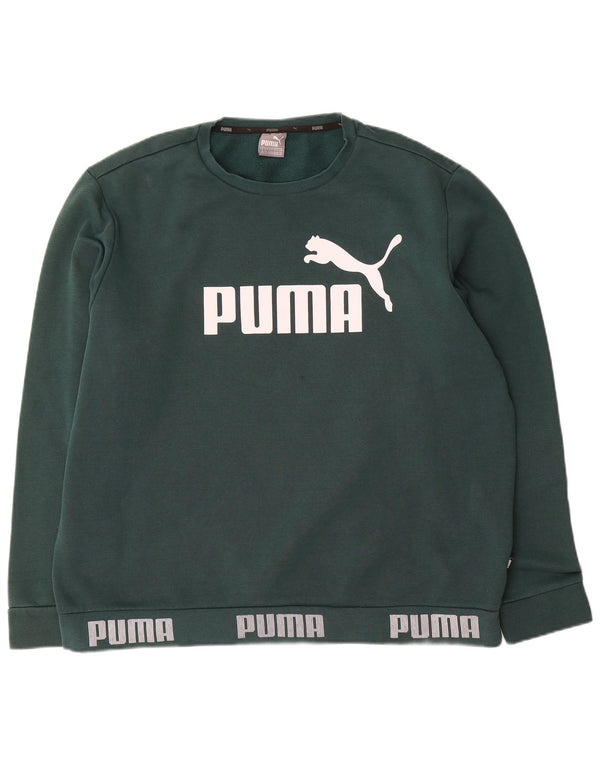 Felpa grafica da uomo Puma Jumper XL verde cotone