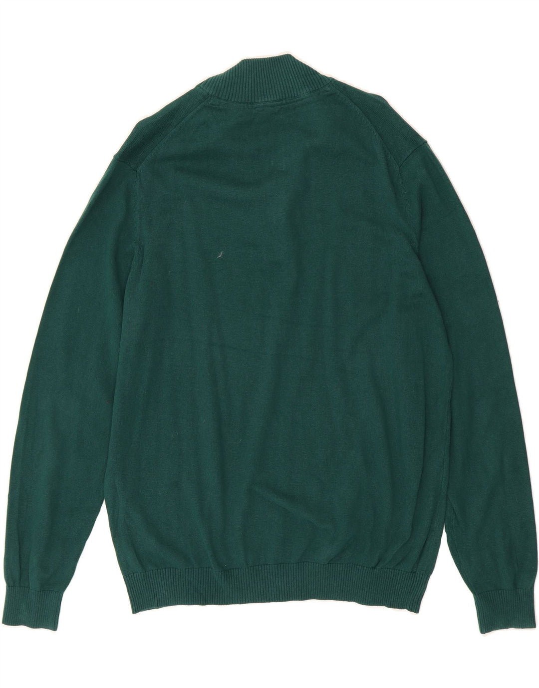 IZOD Mens Zip Neck Jumper Sweater Large Green Cotton Vintage Izod and Second-Hand Izod from Messina Hembry 