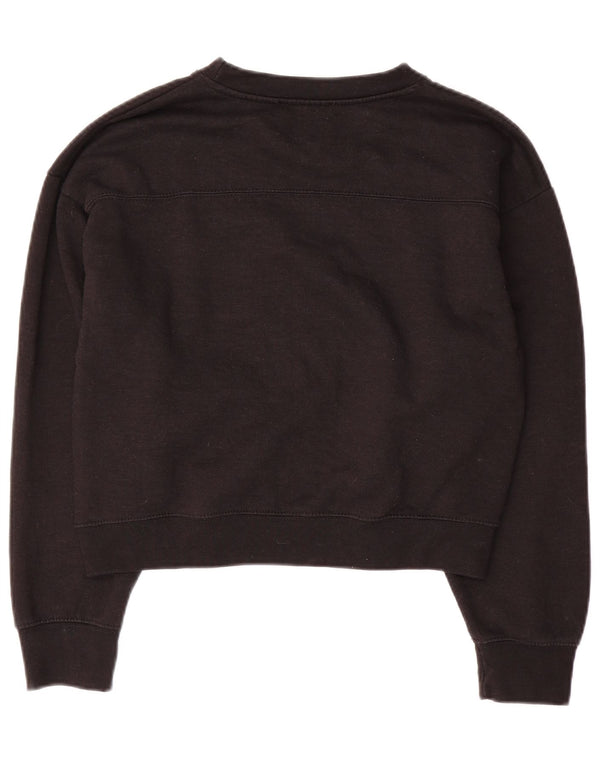 Felpa corta oversize da donna Zara UK 10 piccola poliestere nero