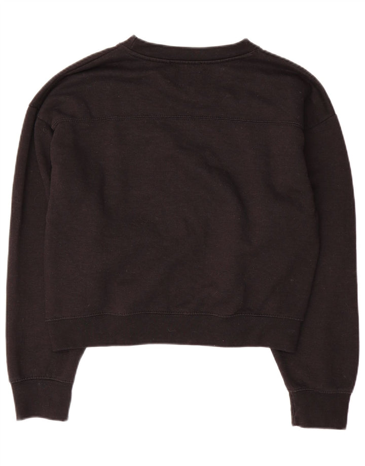 Felpa corta oversize da donna Zara UK 10 piccola poliestere nero