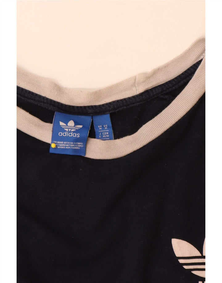 T-shirt da uomo Adidas Top media in cotone blu navy