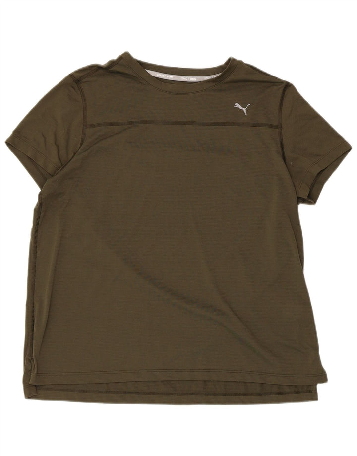 T-shirt da donna PUMA Top UK 16 grande poliestere kaki
