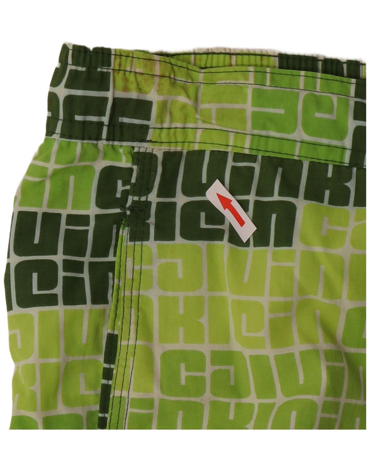 Pantaloncini da bagno grafici da uomo Calvin Klein grandi in nylon verde