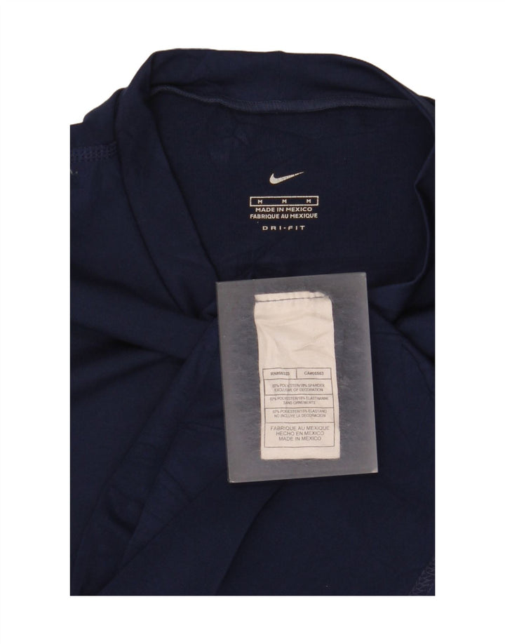 T-shirt da donna Nike Dri Fit Top UK 12 medio blu navy poliestere