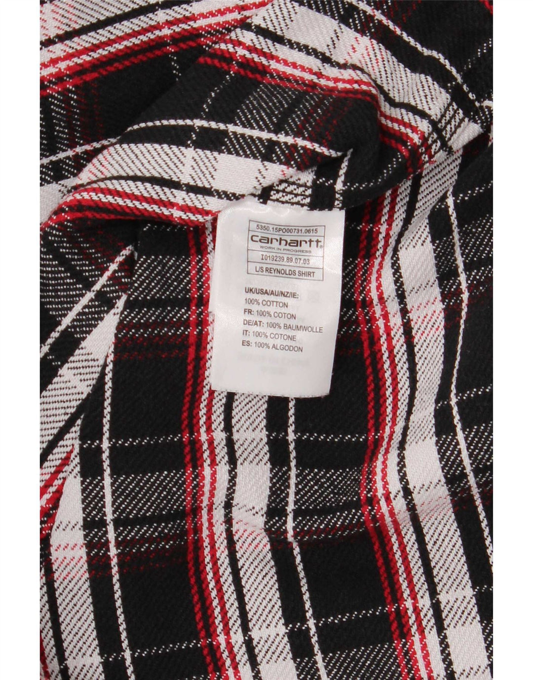 Camicia da uomo Carhartt Worker Wear vestibilità regolare in flanella grande scozzese nero
