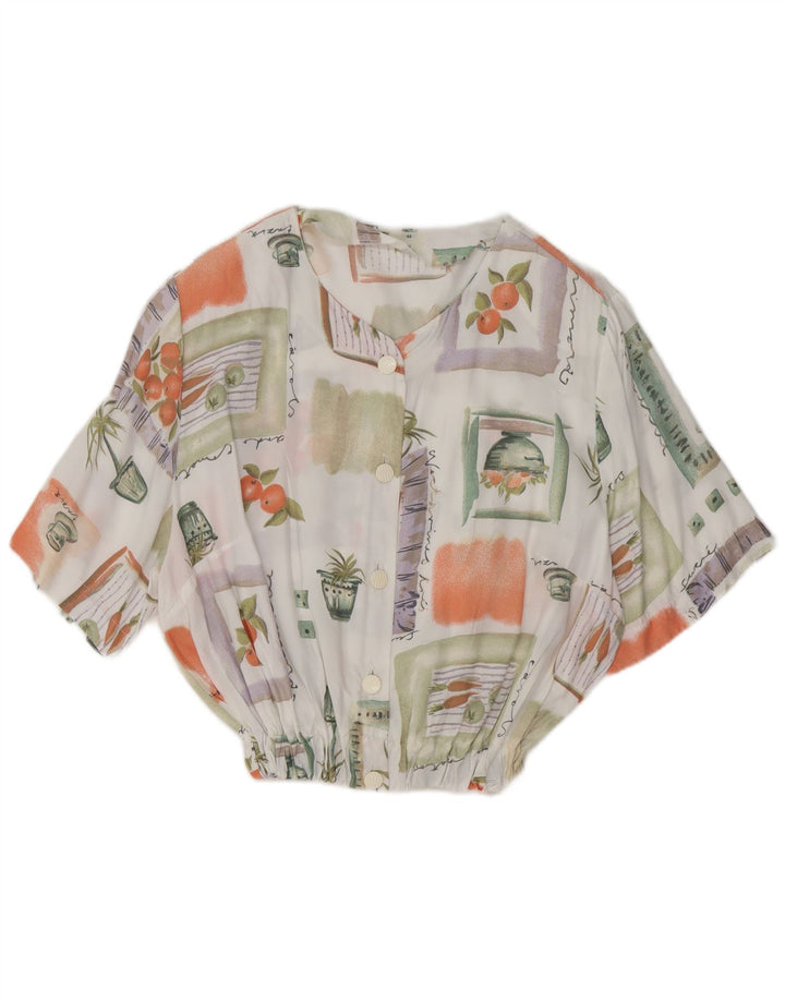 Camicetta camicia da donna con motivo astratto VINTAGE IT 44 medio multicolore