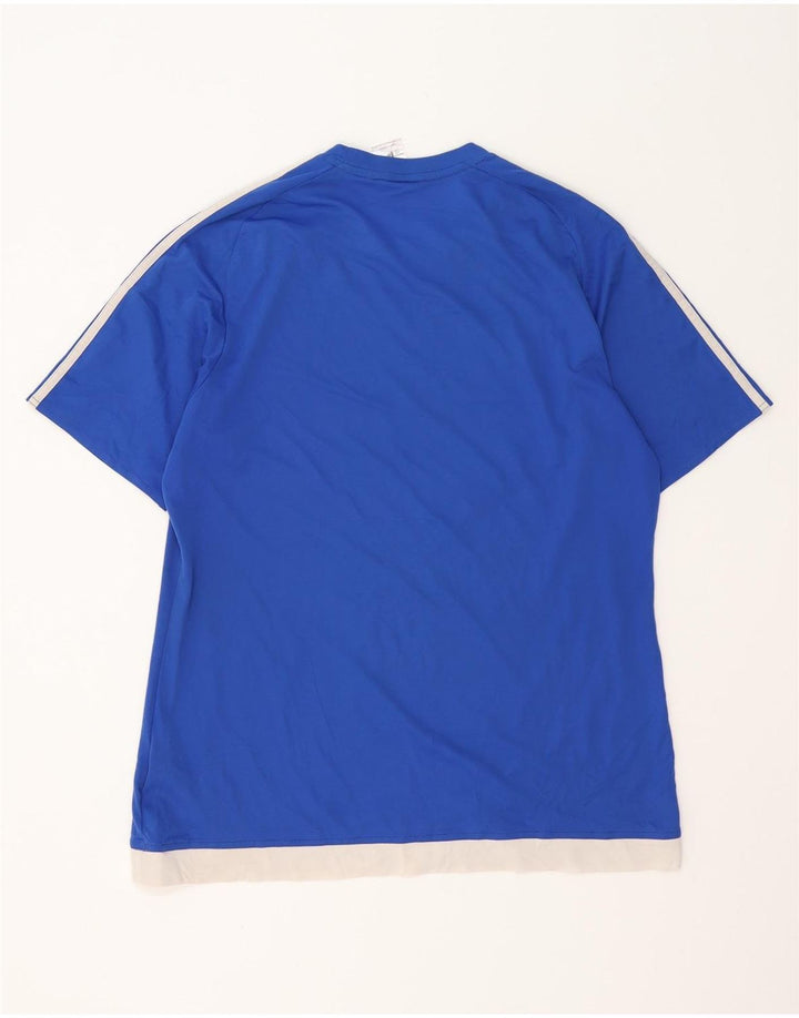 T-shirt ADIDAS da uomo Climalite Top grande in poliestere color block blu