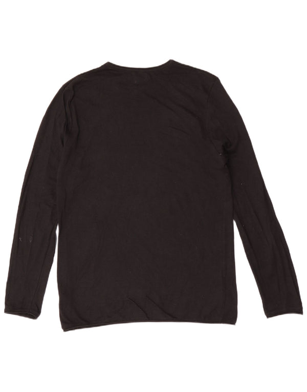 Top Zara da uomo a maniche lunghe grande in cotone nero