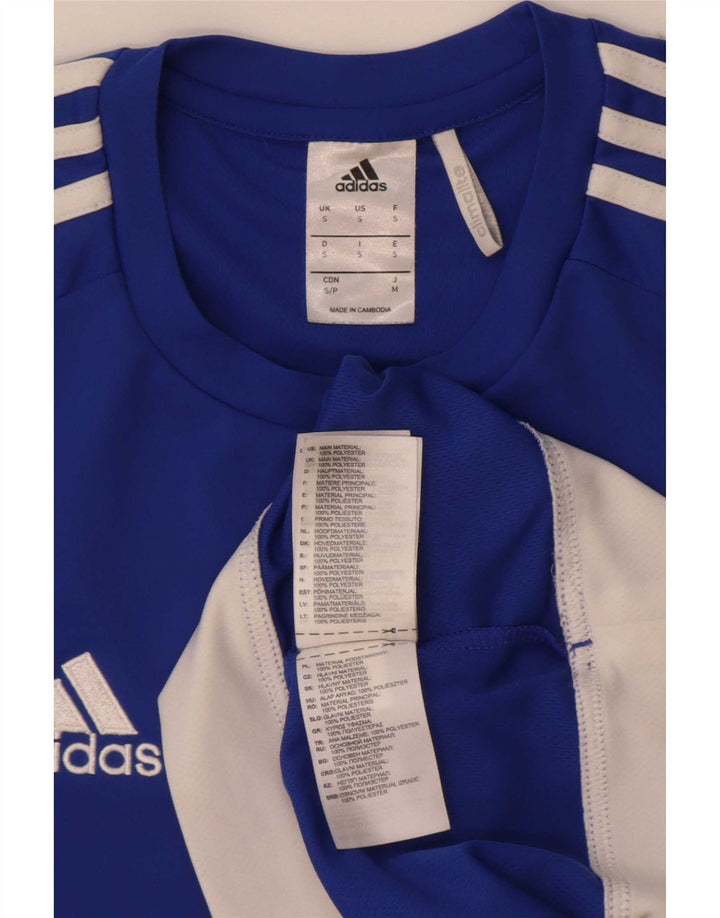 T-shirt Adidas Climalite da uomo, piccola, in poliestere color block blu