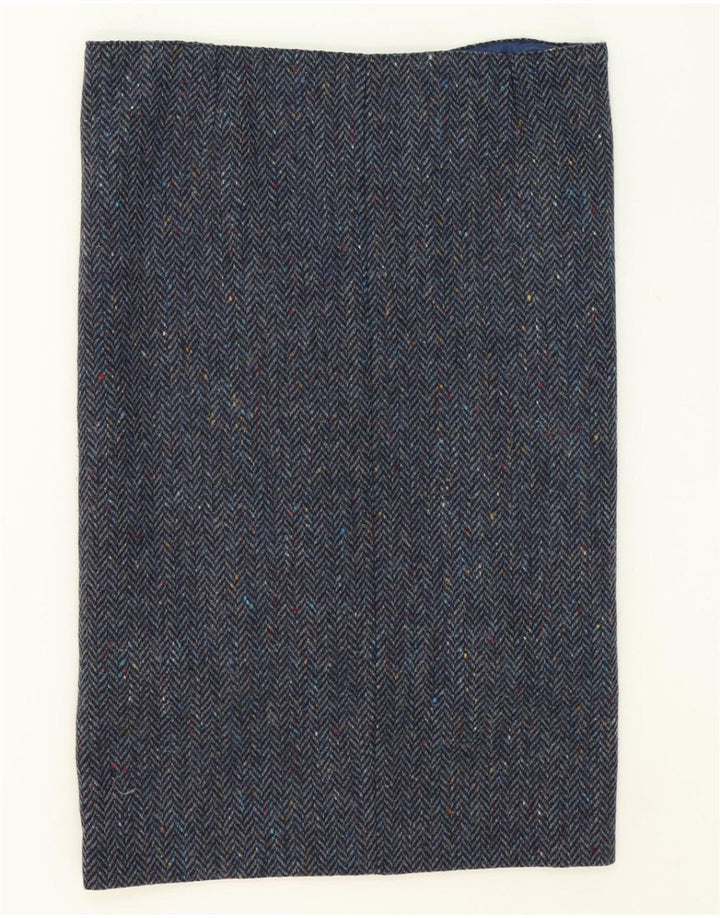 VINTAGE Womens Straight Skirt W38 XL Blue Herringbone Vintage Vintage and Second-Hand Vintage from Messina Hembry 