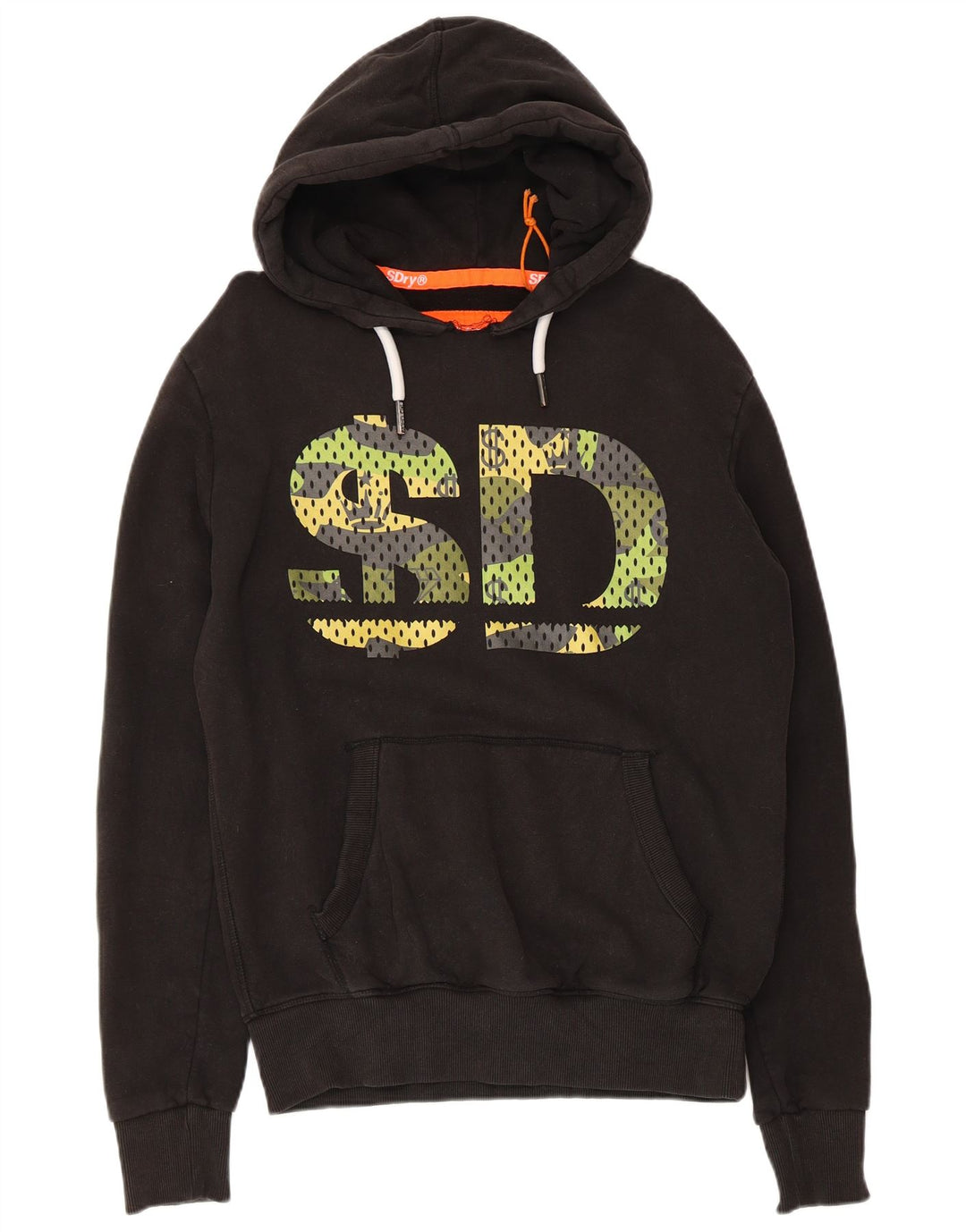 Maglione con cappuccio grafico da uomo Superdry in cotone nero medio